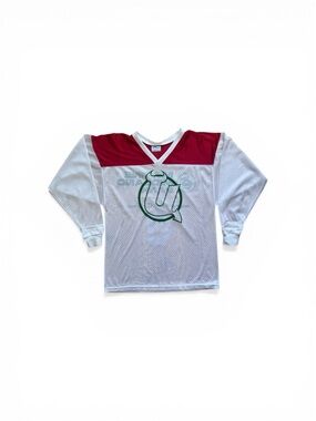 White and Red Mesh Vintage Jersey